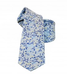  NM Slim Krawatte - Blau geblümt Gemusterte Hemden